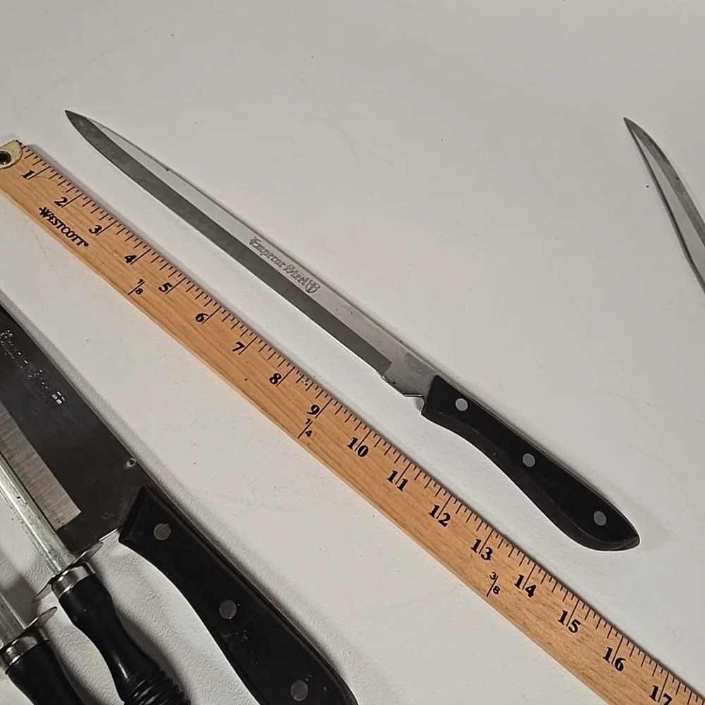 Emperor Steel 3 Knives Full Tang  Japan Stainless‎ Steel 2 Sharpening Steels